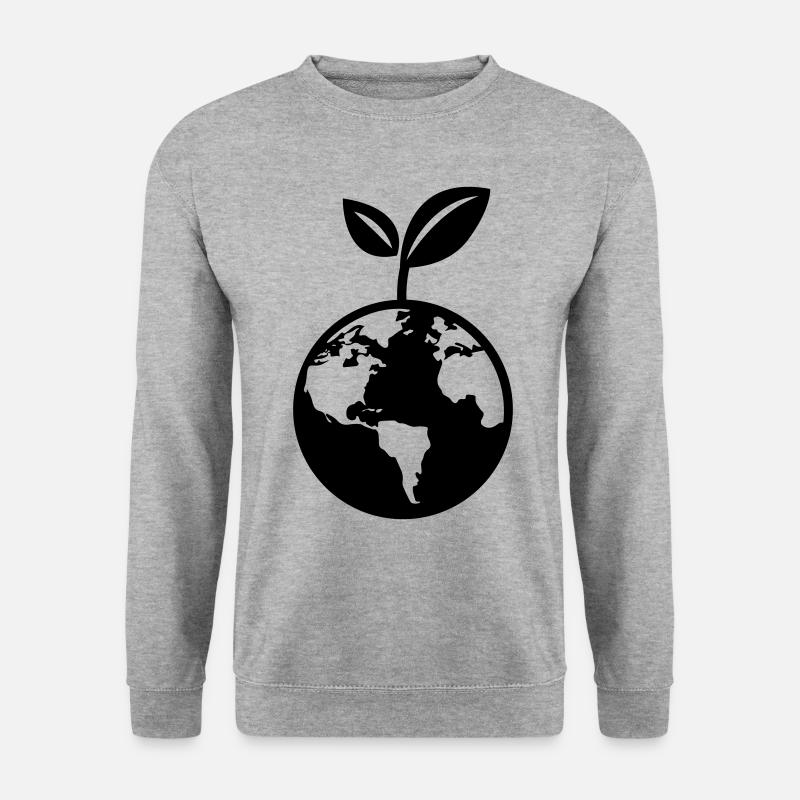 Planet Erde - Unisex Pullover - Weißgrau meliert