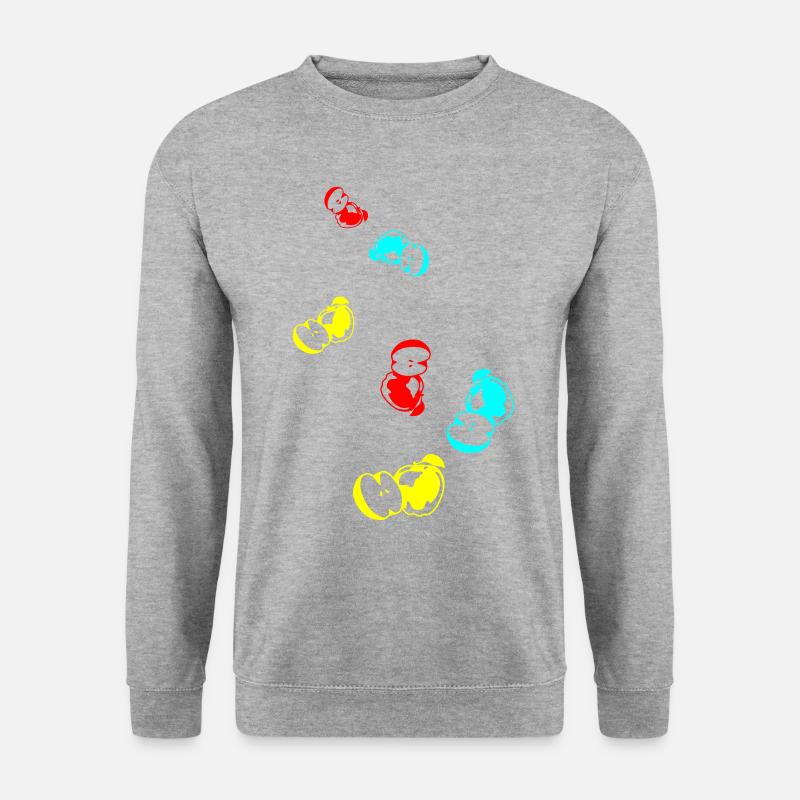 Apfel icon vitamine - Unisex Pullover - Weißgrau meliert