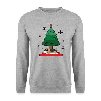 Lazy beagle Christmas - Unisex Sweatshirt - salt & pepper - Front - Alina (178cm) & Michal (187cm)