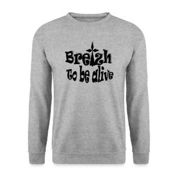 Breizh to be alive - Unisex Sweatshirt - salt & pepper - Front - Alina (178cm) & Michal (187cm)