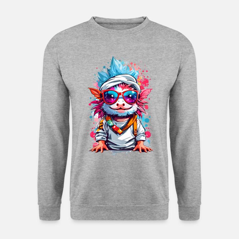 Cool Axolotl - Sweat-shirt Unisexe - gris chiné