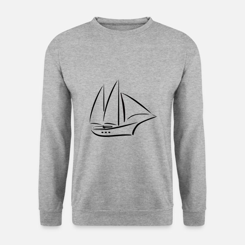 Segelschiff - Unisex Pullover - Weißgrau meliert