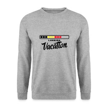 Belgien Flagge Vintage Belgische Fahne Used Look - Unisex Pullover - Weißgrau meliert - Vorne - Alina (178cm) & Michal (187cm)