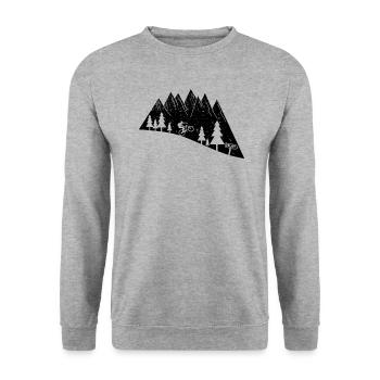 Mountain Bike Bicycle Cycling - Unisex Sweatshirt - salt & pepper - Front - Alina (178cm) & Michal (187cm)