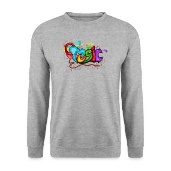 graffiti2 - Unisex Pullover - Weißgrau meliert - Vorne - Alina (178cm) & Michal (187cm)