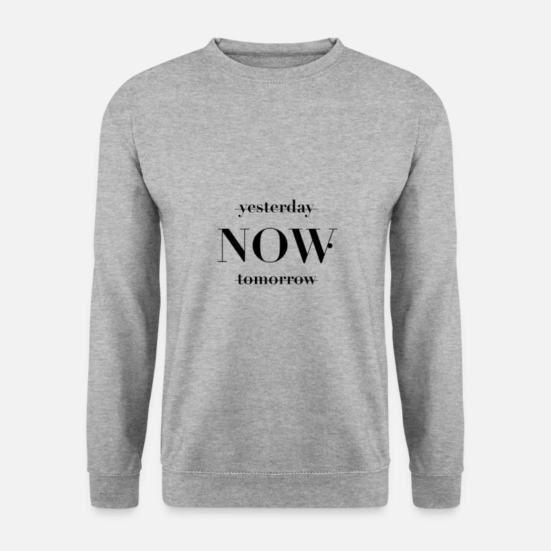 yesterday NOW tomorrow - Unisex Pullover - Weißgrau meliert