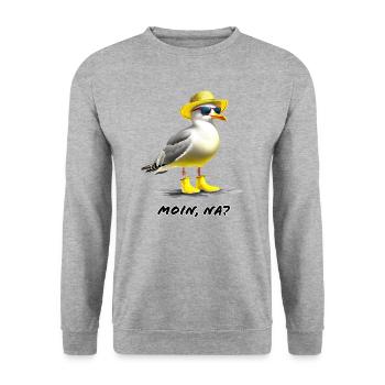 Moin - Seagull - Unisex Sweatshirt - salt & pepper - Front - Alina (178cm) & Michal (187cm)