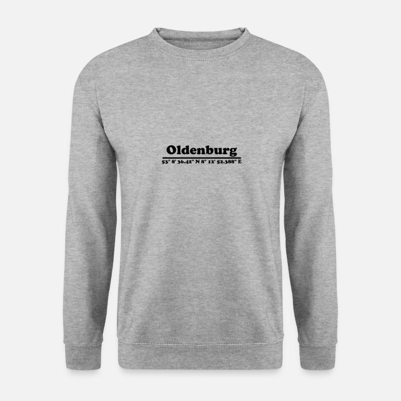 Oldenburg Koordinaten - Unisex Pullover - Weißgrau meliert