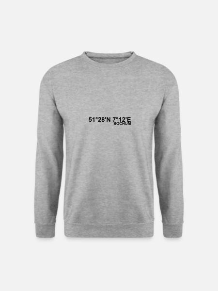 Bochum Koordinaten - Unisex Pullover - Weißgrau meliert