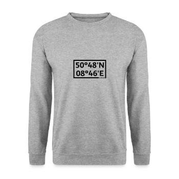 Marburg Koordinaten - Unisex Pullover - Weißgrau meliert - Vorne - Alina (178cm) & Michal (187cm)