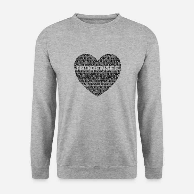 Hiddensee Herz - Unisex Pullover - Weißgrau meliert