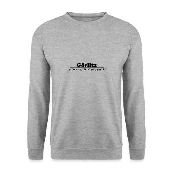 Görlitz Koordinaten - Unisex Pullover - Weißgrau meliert - Vorne - Alina (178cm) & Michal (187cm)