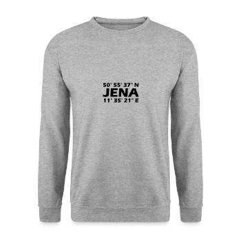 Jena Koordinaten - Unisex Pullover - Weißgrau meliert - Vorne - Alina (178cm) & Michal (187cm)