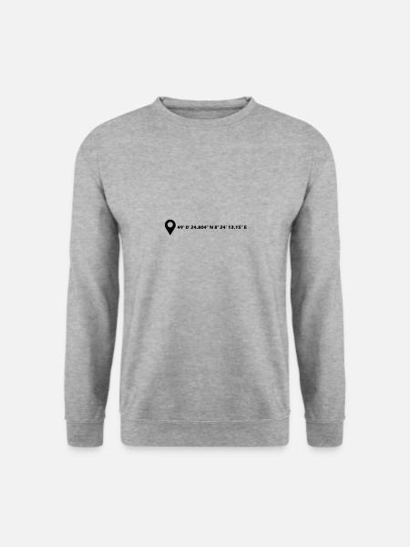 Karlsruhe Koordinaten - Unisex Pullover - Weißgrau meliert