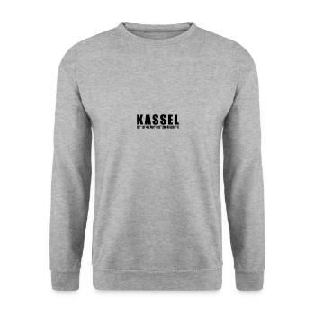 Kassel Koordinaten - Unisex Pullover - Weißgrau meliert - Vorne - Alina (178cm) & Michal (187cm)