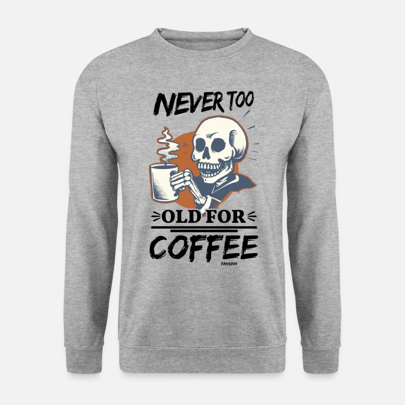Kaffee Espresso Capuccino Büro lustiges Geschenk - Unisex Pullover - Weißgrau meliert