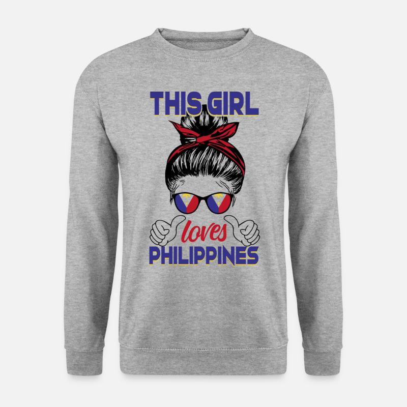 Philippinen Frau - Unisex Pullover - Weißgrau meliert