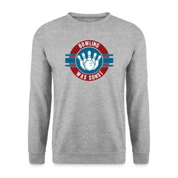 Bowling Team Mannschaft Spieler Spiel Bowlen - Unisex Pullover - Weißgrau meliert - Vorne - Alina (178cm) & Michal (187cm)