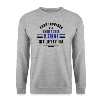 Azubi Uhrmacher Lehre Ausbildung Juwelier - Unisex Pullover - Weißgrau meliert - Vorne - Alina (178cm) & Michal (187cm)