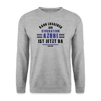 Azubi Stuckateur Lehre Ausbildung Stukkateur Lehre - Unisex Pullover - Weißgrau meliert - Vorne - Alina (178cm) & Michal (187cm)