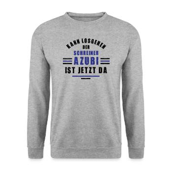 Azubi Schreiner Lehre Ausbildung Schreinerei - Unisex Pullover - Weißgrau meliert - Vorne - Alina (178cm) & Michal (187cm)