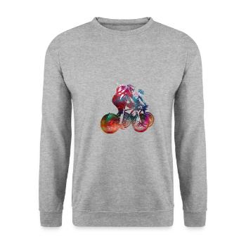 Cycling Bike sport art #cycling #sport - Unisex Sweatshirt - salt & pepper - Front - Alina (178cm) & Michal (187cm)