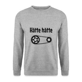 Hätte Hätte Fahrradkette Biker Geschenk - Unisex Pullover - Weißgrau meliert - Vorne - Alina (178cm) & Michal (187cm)