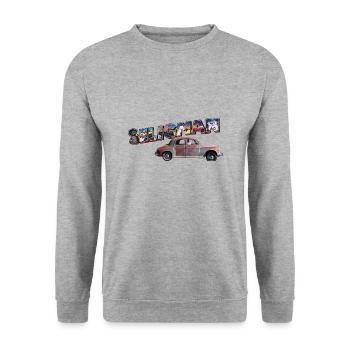Old car in Seligman in Arizona, US Road 66 - Unisex Sweatshirt - salt & pepper - Front - Alina (178cm) & Michal (187cm)