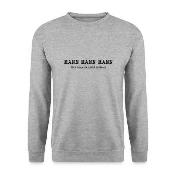 Mann Mann Mann - Typewriter - Unisex Pullover - Weißgrau meliert - Vorne - Alina (178cm) & Michal (187cm)