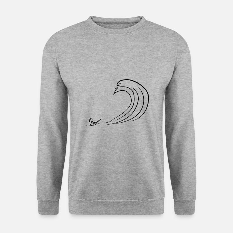 Surfer Welle - Unisex Pullover - Weißgrau meliert
