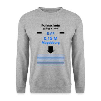 Fahrschein 1979 - Unisex Pullover - Weißgrau meliert - Vorne - Alina (178cm) & Michal (187cm)