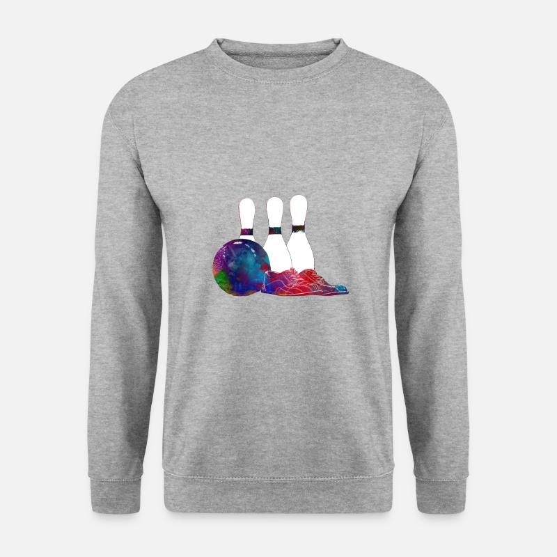 Bowling Sportkunst #bowling #sport - Unisex Pullover - Weißgrau meliert