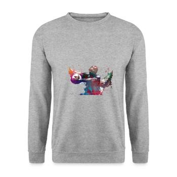 Wasserballsport #sport #waterpolo - Unisex Pullover - Weißgrau meliert - Vorne - Alina (178cm) & Michal (187cm)