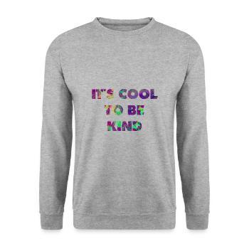 Es ist cool, nett zu sein - Unisex Pullover - Weißgrau meliert - Vorne - Alina (178cm) & Michal (187cm)