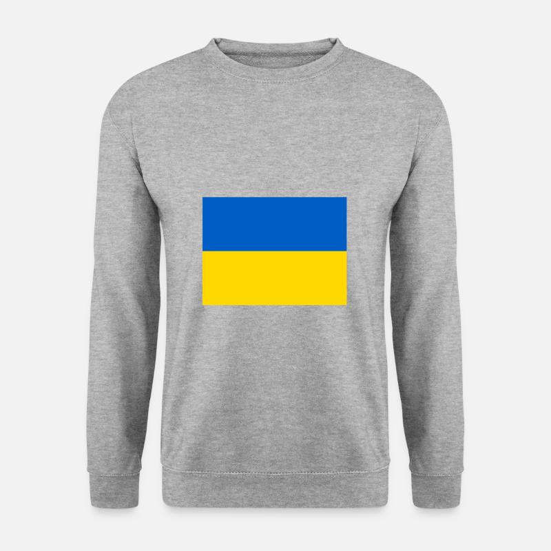 Ukraine Flagge - Unisex Pullover - Weißgrau meliert