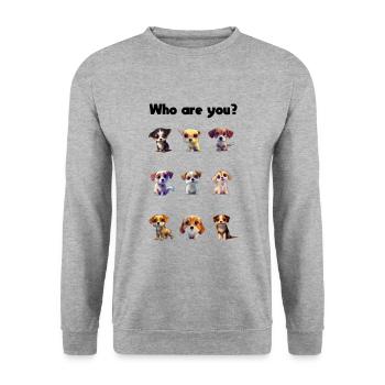 Dog9x9 - Unisex Pullover - Weißgrau meliert - Vorne - Alina (178cm) & Michal (187cm)