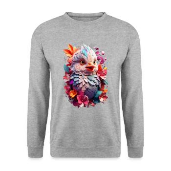 Vogel Bird V1 24 08 - Unisex Sweatshirt - salt & pepper - Front - Alina (178cm) & Michal (187cm)