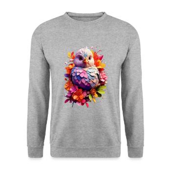 Vogel Bird V1 24 18 - Unisex Sweatshirt - salt & pepper - Front - Alina (178cm) & Michal (187cm)