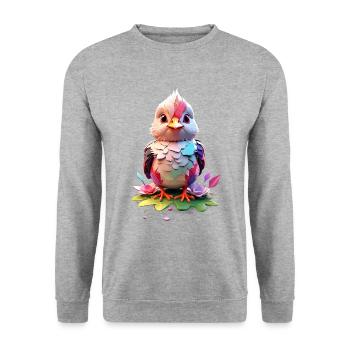 Vogel Bird V1 24 11 - Unisex Sweatshirt - salt & pepper - Front - Alina (178cm) & Michal (187cm)