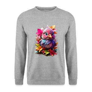 Vogel Bird V1 24 07 - Unisex Sweatshirt - salt & pepper - Front - Alina (178cm) & Michal (187cm)