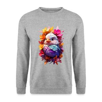 Vogel Bird V1 24 16 - Unisex Sweatshirt - salt & pepper - Front - Alina (178cm) & Michal (187cm)