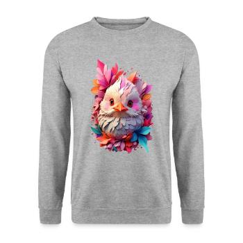 Vogel Bird V1 24 19 - Unisex Sweatshirt - salt & pepper - Front - Alina (178cm) & Michal (187cm)