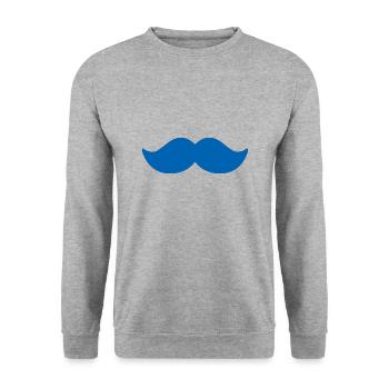 Moustache bleue homme novembre vélo - Sweat-shirt Unisexe - gris chiné - Devant - Alina (178cm) & Michal (187cm)