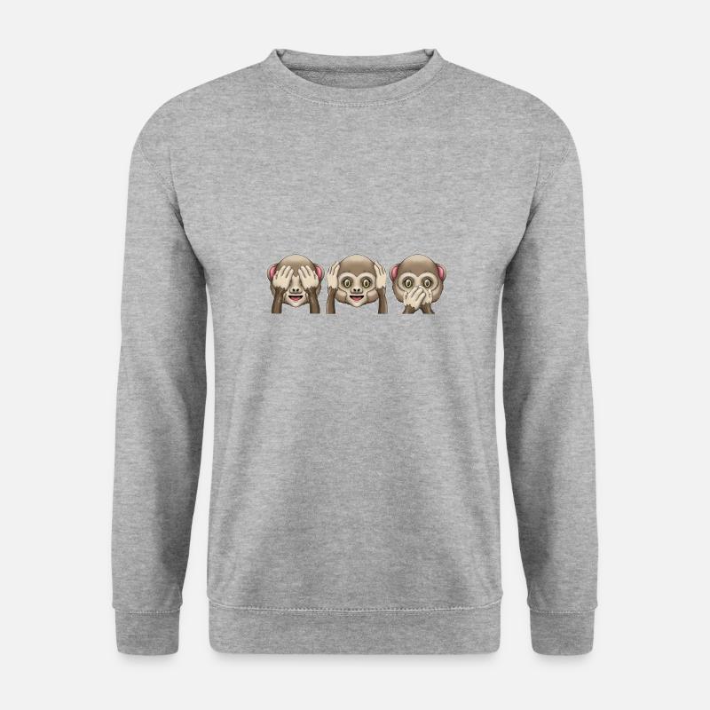 Du siehst nichts Böses, hörst nichts Böses, sprichst nichts Böses - Unisex Pullover - Weißgrau meliert