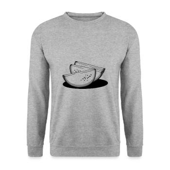 melon - Sweat-shirt Unisexe - gris chiné - Devant - Alina (178cm) & Michal (187cm)