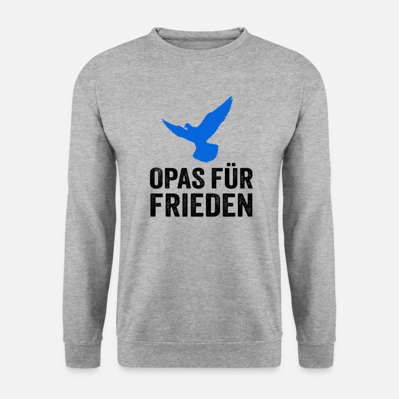 Opas für Frieden - Unisex Pullover - Weißgrau meliert