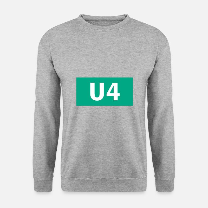 UBahn Linie München U4 ÖPNV Geschenk - Unisex Pullover - Weißgrau meliert