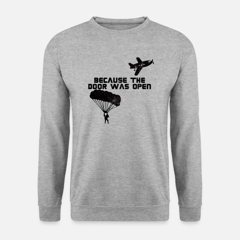 Skydiving Fallschirmspringer Geschenk Paragliding - Unisex Pullover - Weißgrau meliert