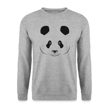 Panda bear dessin, simple, silhouette - Sweat-shirt Unisexe - gris chiné - Devant - Alina (178cm) & Michal (187cm)