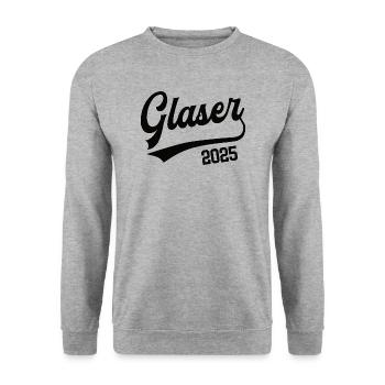 Glaser Beruf Glaserei Lehre Lehrling Meister 2025 - Unisex Pullover - Weißgrau meliert - Vorne - Alina (178cm) & Michal (187cm)